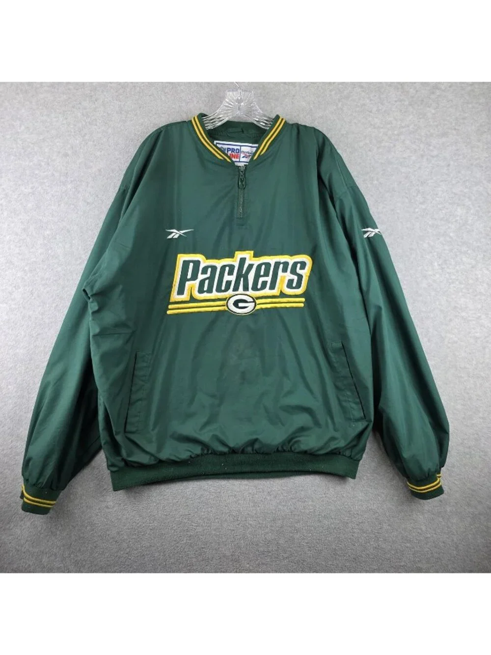 Vintage Green Bay Packers Jacket Mens XL Green Reebok Pro Line Pullover NFL